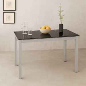 MESA BISBE EXTENSIBLE NEGRA CHASIS GRIS