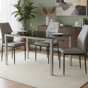 MESA CADELL FIJA 140 GRIS TAPA NEGRA