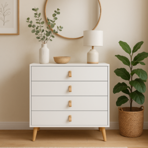 CÓMODA ANZIO BLANCA 4 CAJONES