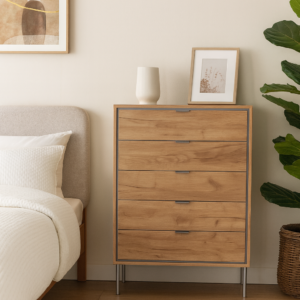 CÓMODA 5 CAJONES SFORZA ROBLE NATURAL