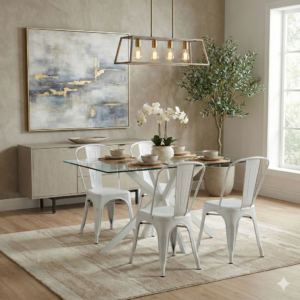 MESA STACY CON 4 SILLAS LINX ORO