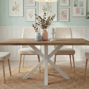 MESA STACY TAPA ROBLE RECTANGULAR BLANCO 1400x800x750mm