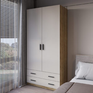 Armario de 2 puertas y 2 cajones grandes Elba