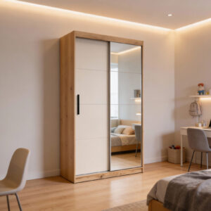 Armario 2 puertas corredera con espejo, 120 cms Inova