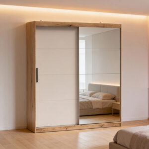 Armario 2 puertas corredera con espejo, 200 cms Inova