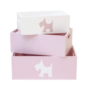 Set de 3 cajas de madera Puppy
