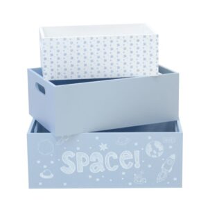 Set cajas de madera azul Space