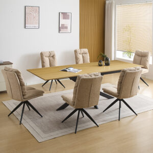 Conjunto mesa extensible Keller y 6 sillas Shelton