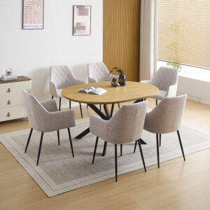 Conjunto mesa extensible Winsor + 6 sillones Devon